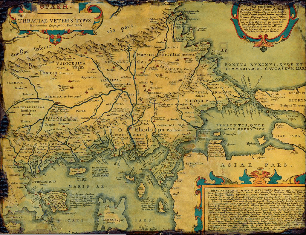 Kingdom of Macedon - Map of Thrace Greece (1585)